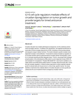 G1/S cell cycle regulators mediate effects of circadian dysregulation on tumor growth and provide targets for timed anticancer treatment