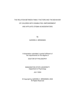 THE RELATION BETWEEN FAMILY FACTORS AND THE BEHAVIOR OF CHILDREN WITH DISABILITIES: EMPOWERMENT AND AFFILIATE STIGMA AS MODERATORS