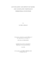 ACCUMULATION AND EFFECTS OF MICRO- AND NANOPLASTIC PARTICLES IN TERRESTRIAL ECOSYSTEMS