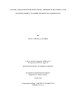 GENOMIC ASSOCIATIONS FOR SPONTANEOUS ABORTION IN HOLSTEIN CATTLE RECEIVING EMBRYO TRANSFER OR ARTIFICIAL INSEMINATION