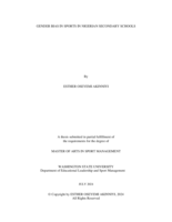 Gender Bias in Sports in Nigerian Secondary Schools