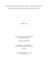 FIRST PRINCIPLE DENSITY FUNCTIONAL THEORY CALCULATION FOR PROTEIN BASED MATERIALS IN THE APPLICATION OF LITHIUM ION BATTERY