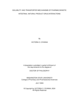 SOLUBILITY AND TRANSPORTER MECHANISMS OF PHARMACOKINETIC INTESTINAL NATURAL PRODUCT-DRUG INTERACTIONS