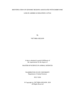 IDENTIFICATION OF GENOMIC REGIONS ASSOCIATED WITH EMBRYONIC LOSS IN AMERICAN HOLSTEIN CATTLE