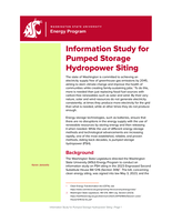 Information study for pumped storage hydropower siting