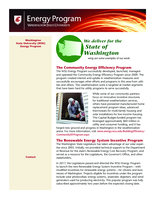 Energy Program Washington State University : we deliver for the State of Washington