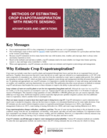 Methods of estimating crop evapotranspiration with remote sensing: advantages and limitations