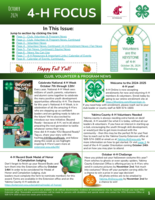 WSU Yakima County Extension 4-H Focus, October 2024