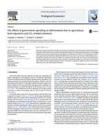 The effects of government spending on deforestation due to agricultural land expansion and CO2 related emissions