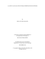 A LATENT CLASS ANALYSIS OF FEMALE PERPETRATED SEX OFFENSES