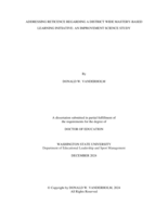 ADDRESSING RETICENCE REGARDING A DISTRICT WIDE MASTERY-BASED LEARNING INTIATIVE: AN IMPROVEMENT SCIENCE STUDY