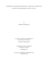 UNIVERSITIES AS GENDERED ORGANIZATIONS: A SOCIOLOGICAL APPROACH TO STUDYING CAMPUS RESPONSES TO SEXUAL ASSAULT