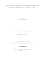 School District Leadership Strategies for Technology Integration Efforts to Support Innovation and Student Learning