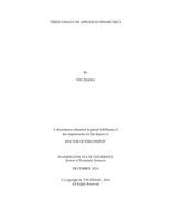 THREE ESSAYS ON APPLIED ECONOMETRICS