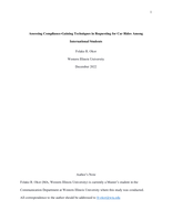 Assessing Compliance-Gaining Techniques in Requesting for Car Rides Among International Students