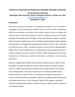 Review of Literature on Preservice Teachers’ Epistemic Cognition