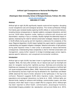 Artificial Light Consequences on Nocturnal Bird Migration