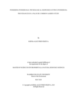 PONDERING PONDEROSAS: PHYSIOLOGICAL RESPONSES OF PINUS PONDEROSA PROVENANCES IN A PALOUSE COMMON GARDEN STUDY