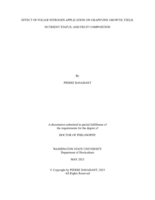 EFFECT OF FOLIAR NITROGEN APPLICATION ON GRAPEVINE GROWTH, YIELD, NUTRIENT STATUS, AND FRUIT COMPOSITION