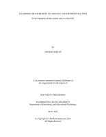 EXAMINING MEASUREMENT INVARIANCE AND DIFFERENTIAL ITEM FUNCTIONING IN READING SELF-CONCEPT