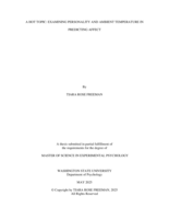 A HOT TOPIC: EXAMINING PERSONALITY AND AMBIENT TEMPERATURE IN PREDICTING AFFECT