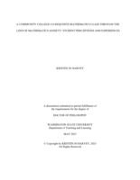 A COMMUNITY COLLEGE CO-REQUISITE MATHEMATICS CLASS THROUGH THE LENS OF MATHEMATICS ANXIETY: STUDENT PERCEPTIONS AND EXPERIENCES