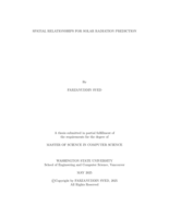 SPATIAL RELATIONSHIPS FOR SOLAR RADIATION PREDICTION