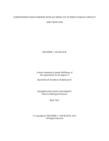 Conditioned Food Aversion with an Odor Cue to Reduce Bear Conflict and Crop Loss