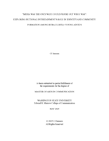 “MEDIA WAS THE ONLY WAY I COULD FIGURE OUT WHO I WAS”: EXPLORING FICTIONAL ENTERTAINMENT’S ROLE IN IDENTITY AND COMMUNITY FORMATION AMONG RURAL LGBTQ+ YOUNG ADULTS
