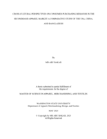 CROSS-CULTURAL PERSPECTIVES ON CONSUMER PURCHASING BEHAVIOR IN THE SECONDHAND APPAREL MARKET: A COMPARATIVE STUDY OF THE USA, CHINA, AND BANGLADESH