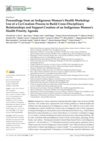 Proceedings from an Indigenous Women's Health Workshop: Use of a Co-Creation Process to Build Cross-Disciplinary Relationships and Support Creation of an Indigenous Women's Health Priority Agenda