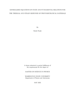 GENERALIZED EQUATIONS OF STATE AND FUNDAMENTAL RELATIONS FOR THE THERMAL AND STRAIN RESPONSE OF PHOTOMECHANICAL MATERIALS