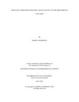 Montane Carnivore Detection and Occupancy in the High Oregon Cascades