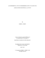 AN EXPERIMENTAL TEST OF REMEMBERED AFFECT ON AFFECTIVE ASSOCIATIONS FOR PHYSICAL ACTIVITY