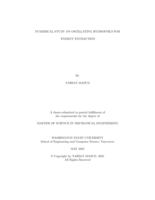 NUMERICAL STUDY ON OSCILLATING HYDROFOILS FOR ENERGY EXTRACTION
