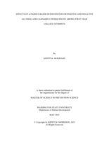 Effects of a Parent-Based Intervention on Positive and Negative Alcohol and Cannabis Consequences among First Year College Students