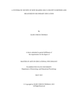 A Systematic Review of How Reading Self-Concept is Defined and Measured in Secondary Education