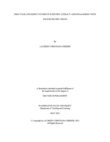 FIRST-YEAR UNIVERSITY STUDENTS' SCIENTIFIC LITERACY AND ENGAGEMENT WITH SOCIOSCIENTIFIC ISSUES