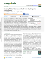 Freezing Point of Hydrocarbon Fuels from Single Species Concentrations