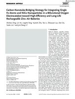 Carbon‐Nanotube‐Bridging Strategy for Integrating Single Fe Atoms and NiCo Nanoparticles in a Bifunctional Oxygen Electrocatalyst toward High‐Efficiency and Long‐Life Rechargeable Zinc–Air Batteries