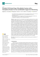 Portable 3D-Printed Paper Microfluidic System with a Smartphone Reader for Fast and Reliable Copper Ion Monitoring