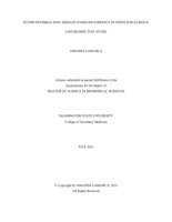 INTERVERTEBRAL DISC DISEASE (IVDD) RECURRENCE IN FRENCH BULLDOGS: A RETROSPECTIVE STUDY