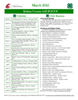 WSU Kittitas County Extension 4-H Focus, March 2025