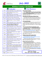 WSU Kittitas County Extension 4-H Focus, July 2025