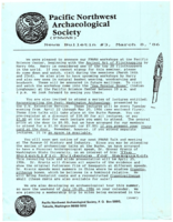 Pacific Northwest Archaeological Society (PNWAS) News Bulletins, 1986