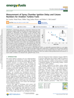 Measurement of Spray Chamber Ignition Delay and Cetane Numbers for Aviation Turbine Fuels
