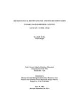 Archaeological Reconnaissance and Site Documentation in Dark and Woodenshoe Canyons, San Juan County, Utah