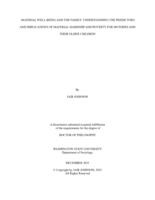 "MATERIAL WELL-BEING AND THE FAMILY: UNDERSTANDING THE PREDICTORS AND IMPLICATIONS OF MATERIAL HARDSHIP AND POVERTY FOR MOTHERS AND THEIR OLDER CHILDREN"