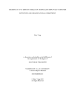 THE IMPACTS OF IT IDENTITY THREAT ON HOSPITALITY EMPLOYEES’ TURNOVER INTENTIONS AND ORGANIZATIONAL COMMITMENT