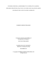 FOSTERING INDIVIDUAL RESPONSIBILITY IN COOPERATIVE LEARNING: EXPLORING PERCEPTIONS, PRACTICES, SUCCESSES AND CHALLENGES AMONG SECONDARY EDUCATION TEACHER CANDIDATES